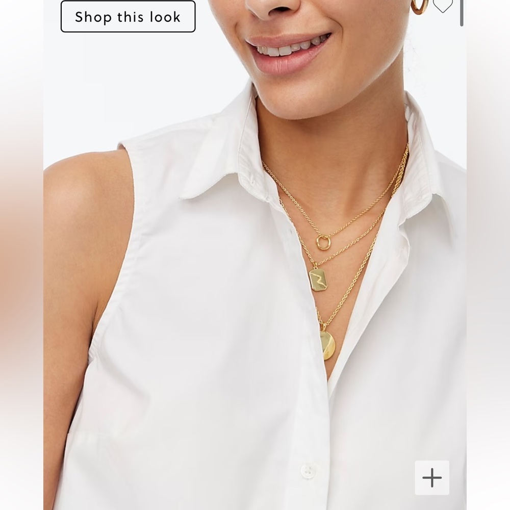 J. Crew Factory Sleeveless cotton poplin shirt in signature fit